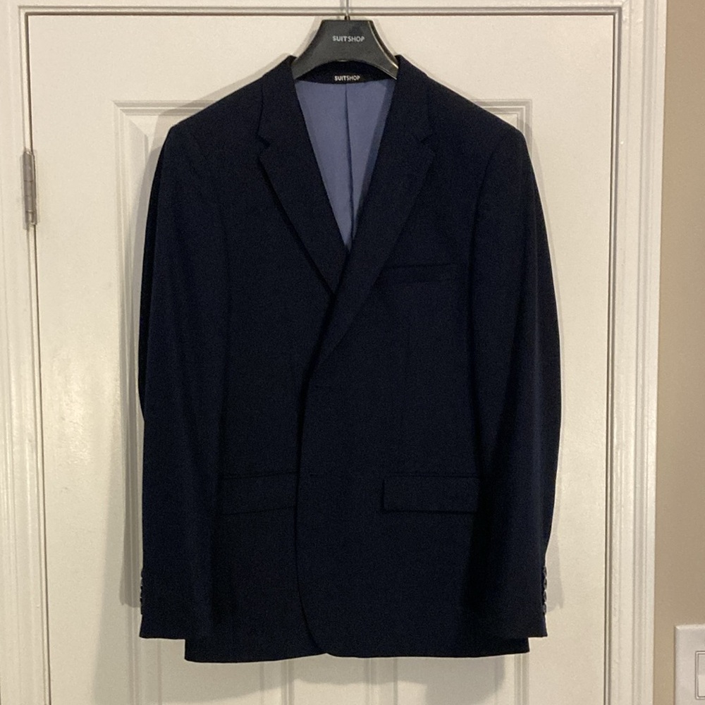 Suit Shop Men’s Slim Fit Navy Jacket, Size 42R